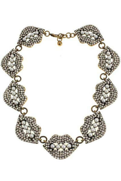 Diamante Lips Pendant Necklace