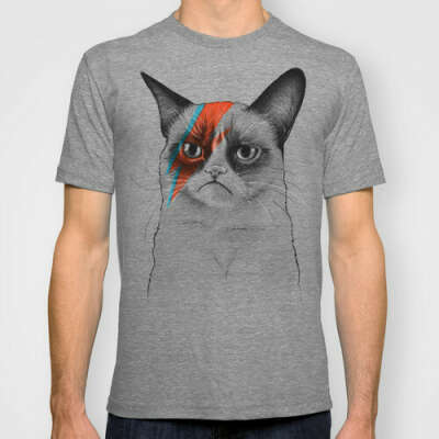 Grumpy Cat as Bowie - Men's T-Shirt