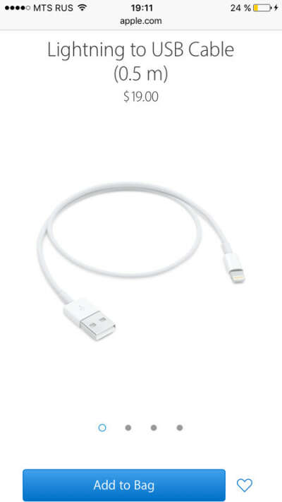 Новое родное зарядное устройство для iPhone 6