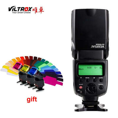 Viltrox JY 680A Универсальный Камера ЖК дисплей Вспышка Speedlite для Canon/Nikon/Pentax/Olympus DSLR + бесплатная 20 Цвет гели фильтр купить на AliExpress