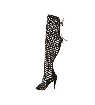 Steve Madden Silk Black Over the Knee Boots