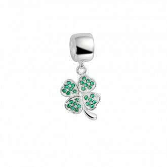 Blue Four Leaf Flower Dangle Charm 925 Sterling Silver Pandora Compatible | Soufeel