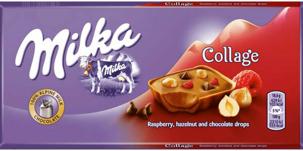 Milka Collage with Raspberry