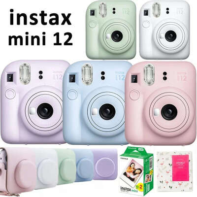 Полароид-камера Fujifilm Instax mini 11/12 (+ чехол и бумага для фото) - белый или зелёный [mint green]] (особенно 2й))