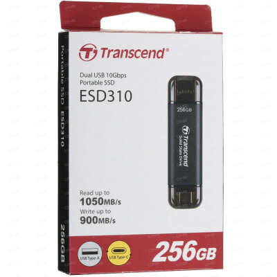 Dual USB 10 Gbps Portable SSD Transcend ESD310 256 ГБ