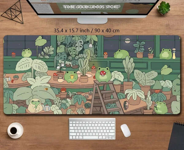 Большой резиновый коврик для мыши Laumango Green, 900 x400 mm
