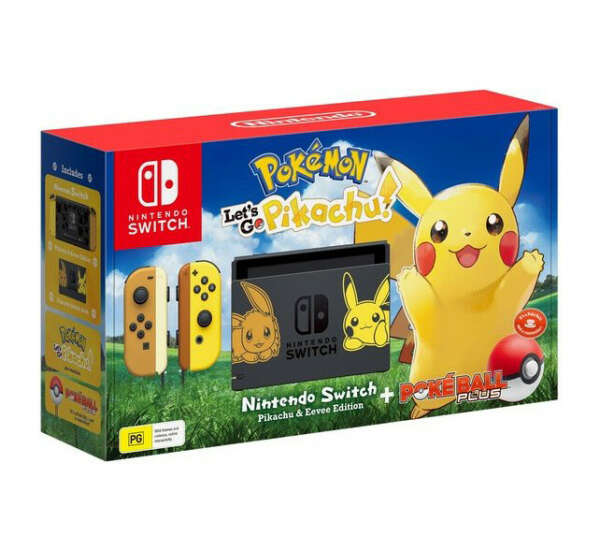 Игровая консоль Nintendo Switch (желтый / бежевый) + Pokemon: Let's Go, Pikachu!