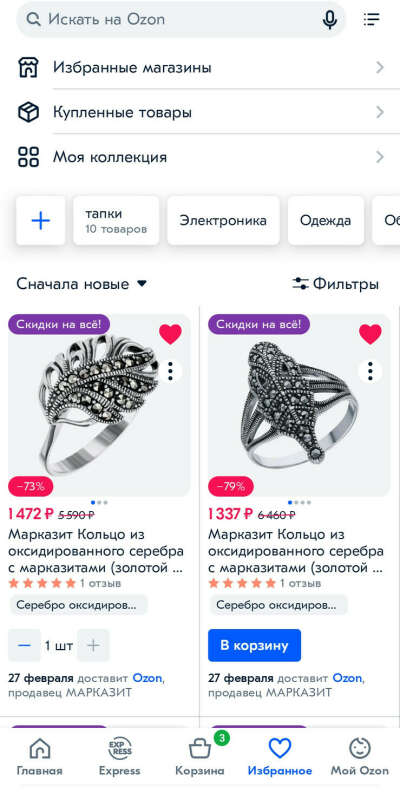 Кольцо с марказитами