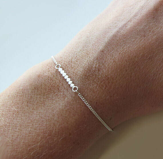 Fine Minimalist Silver Bracelet - Minimalist Jewelry - Trendy Chic delicate Jewelry - Handmade Jewelry
