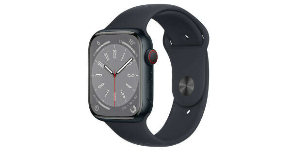 Apple Watch Series 8 GPS + Cellular 45mm Midnight Aluminum Case with Midnight Sport Band - S/M