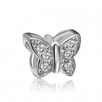 April Birthstone Butterfly Charm 925 Sterling Silver Pandora Compatible | Soufeel