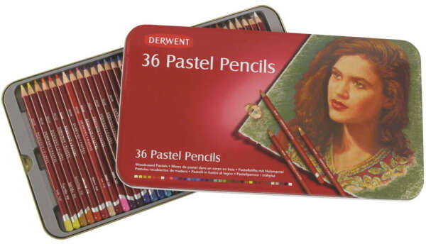 Карандаши пастельные набор 36 цв. DERWENT Pastel Pencils в мет.кор.D-070 0307