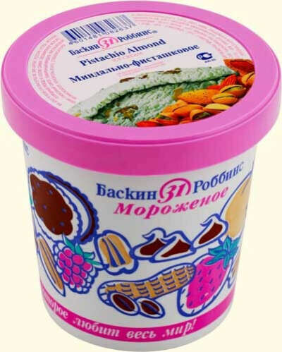 Мороженое Buskin Robbins миндально-фисташковое