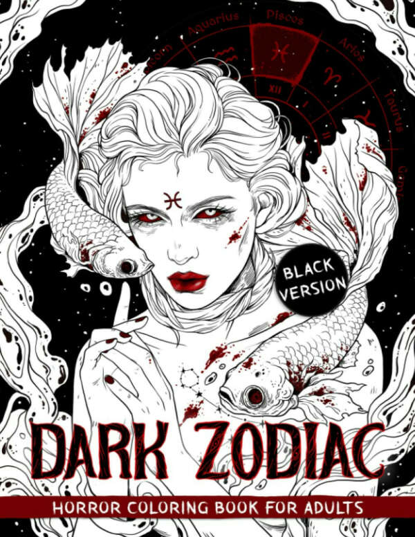 Dark Zodiac Coloring Book by Crook Crook