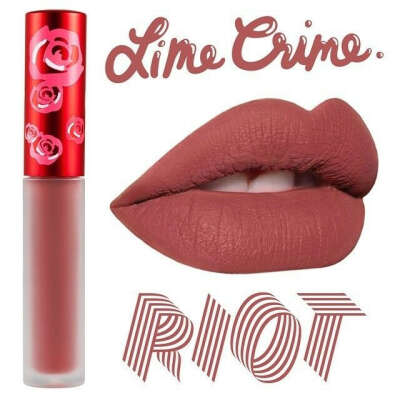 матовая помада Velvetines от LIME CRIME оттенки Riot  и Bleached