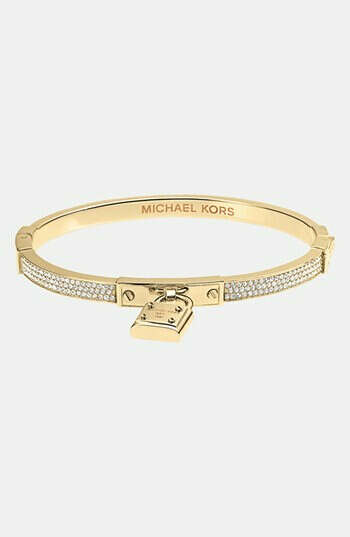 Michael Kors 'Brilliance' Lock Pavé Hinge Bangle