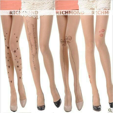 New Trendy Sexy Tattoo Pattern Tatoo Sheer Pantyhose Tights Stockings Leggings
