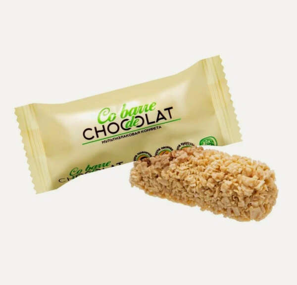 Мультизлаковые конфеты "Co barre de CHOKOLAT" с белой кондитерской глазурью - 1кг