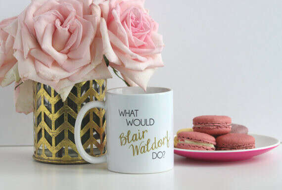 What Would Blair Waldorf Do / black and gold coffee mug