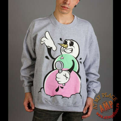 Серый свитшот Icecream Man Jumper - Pyknic