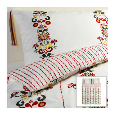 ОКЕРКУЛЛА Пододеяльник и 2 наволочки - 200x200/50x70 см  - IKEA