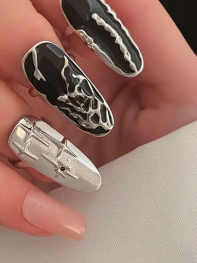 Кольца на ногти/Ring claws (форма острый миндаль)