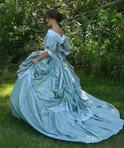 CUSTOM Victorian Bridal Civil War Steampunk Ball Gown Dress in taffeta and lace