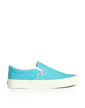 Выбеленно-синие классические кроссовки-слипоны Vans
