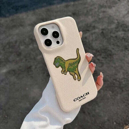 コーチ iphone17/17promaxスマホケース ぞうげいろ 荔枝紋レザー