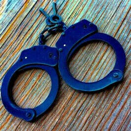Black Official Police Style Handcuffs with 2 Keys High Quality Chain Link Stainless Steel