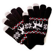Перчатки сенсорные Christmas Deer - Black&Red