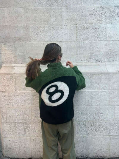 Stussy 8 Ball Sherpa Reversible Jacket Green