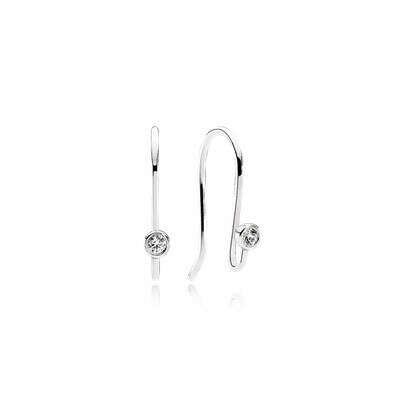 PANDORA | Основа для серег, серебро, кубический цирконий "Искорки"