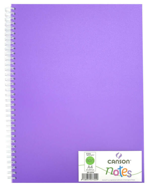 Скетчбук для зарисовок 120г/кв.м 210х297мм NOTES, 50л, обложка фиолетовая
