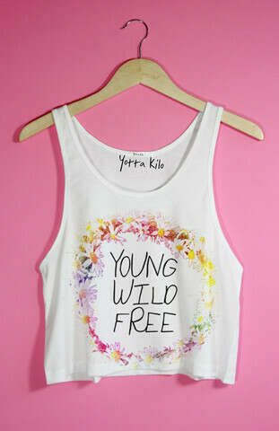 Daisy Crown Young Wild Free Crop Tank Top