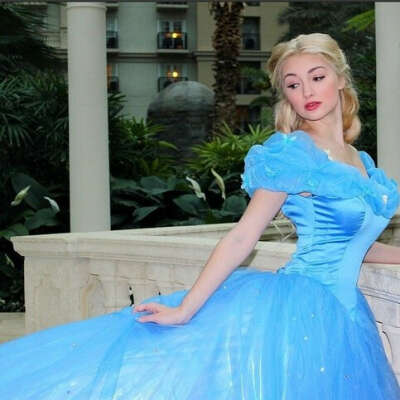 P143 Movies Cosplay Costume Cinderella dress princess iridescent WITH PETTICOAT from angel-secret