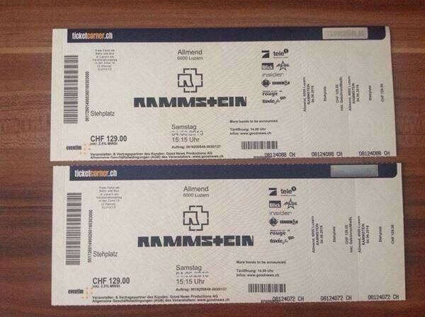 Билеты на концерт Rammstein