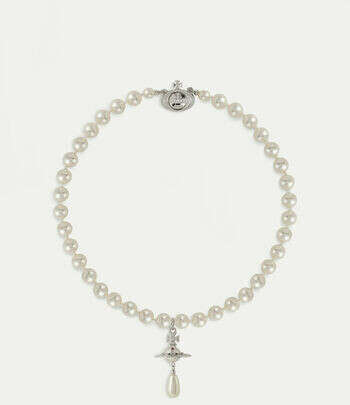 One Row Pearl Drop Choker