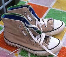 CONVERSE ALL STAR YOUNG BOYS BEIGE LACE UP TRAINERS - SIZE 12