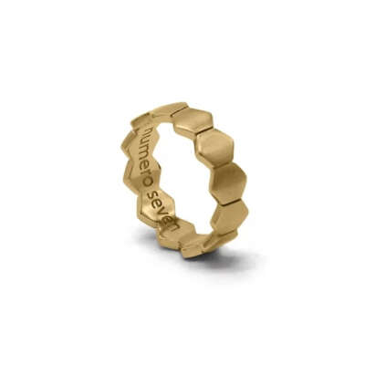 Фаланговое кольцо Соты Gold Satin. numero seven