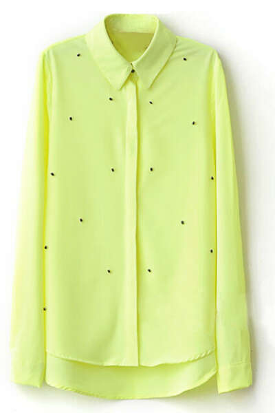 Diamante Embellished Yellow Shirt