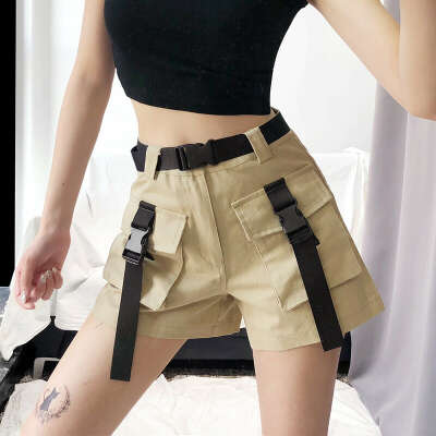 Tooling shorts high waist loose wide leg hot pants