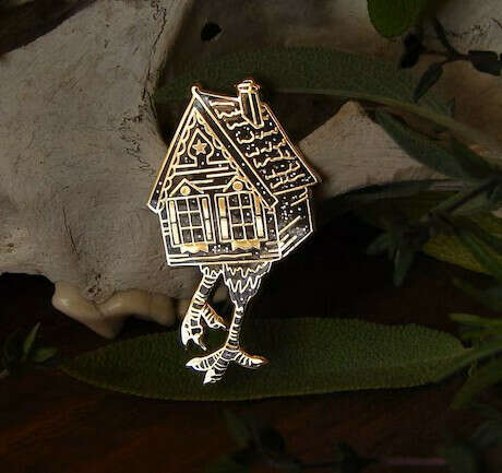 Enamel pin Baba Yaga haunted house