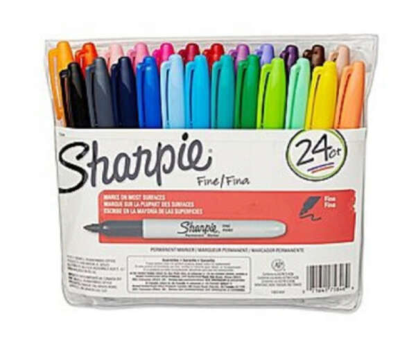 Маркер для текста NEW Sharpie Fine Point Permanent Markers, Assorted Colors, 24/Pack