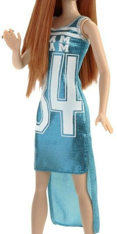 Barbie Кукла Fashionistas цвет платья бирюзовый