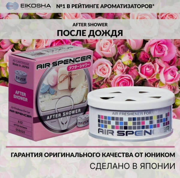 Ароматизатор для авто. Аромат "После дождя" (аромат зелени с добавлением пряных, цветочных и древесных нот)
