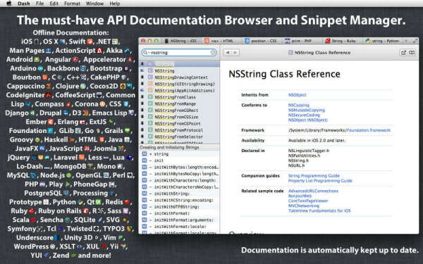 Dash (Docs & Snippets)
