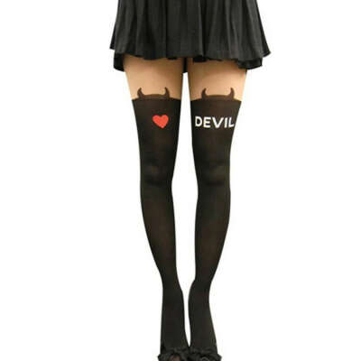 2013 Hot New Women Sexy Cute Cartoon Mock Knee High Hosiery Pantyhose Tattoo Tights WF 52273-in Tights from Apparel & Accessories on Aliexpress.com