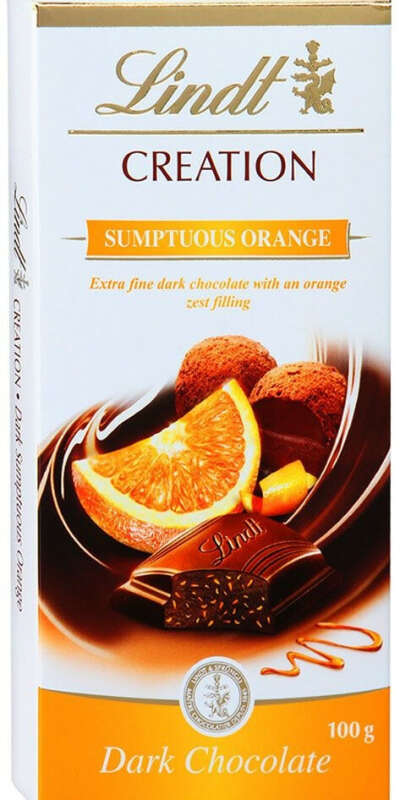 Lindt Creation темный шоколад с начинкой из темного шоколадного мусса и апельсина, 100 г