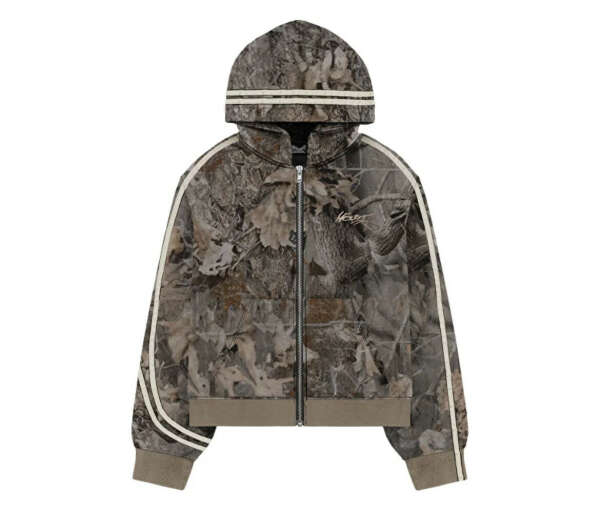 STRIP ZIP-HOODIE IN FOREST CAMO